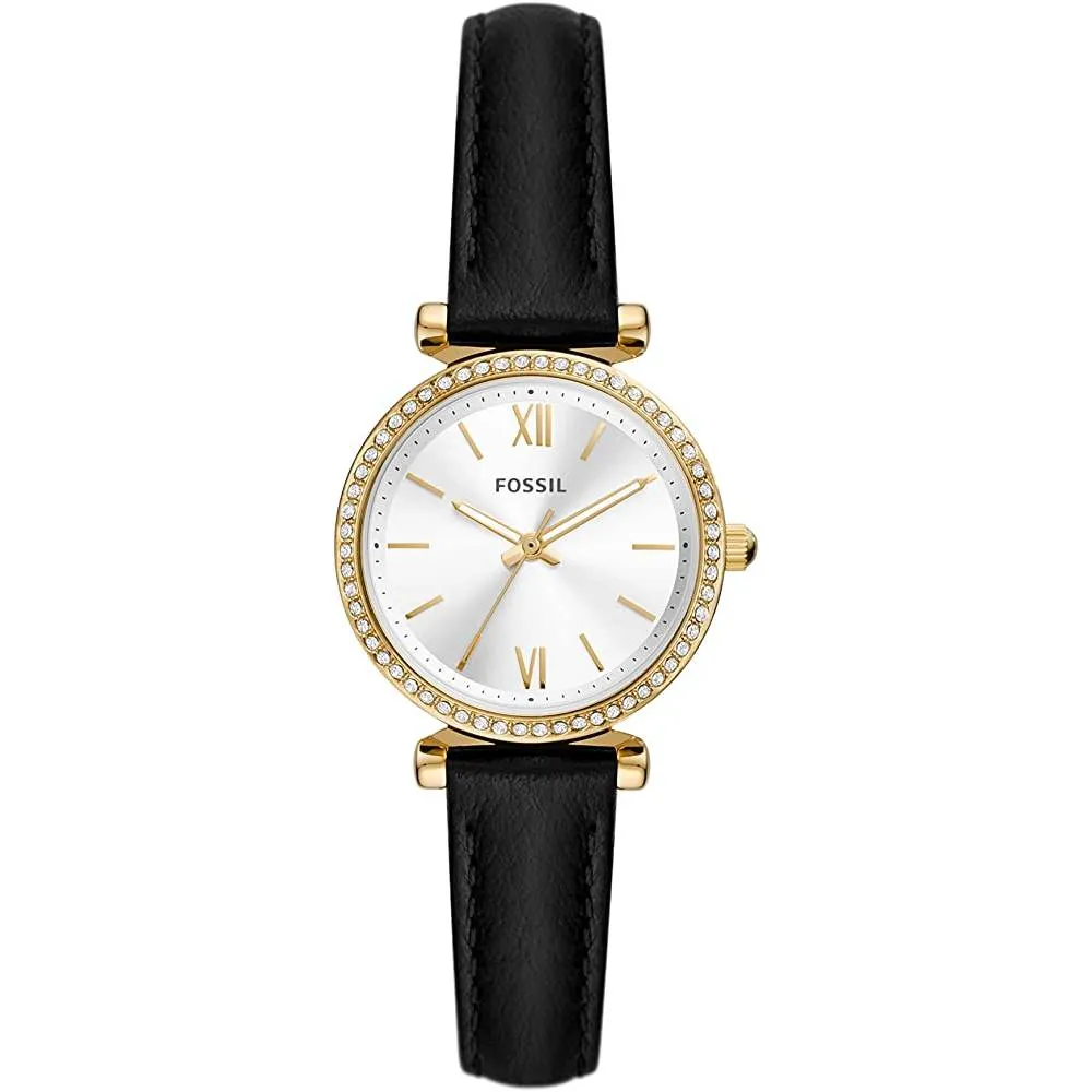 Fossil Women's Carlie Mini Quartz Stainless Steel and Leather Watch | Multiple Colors