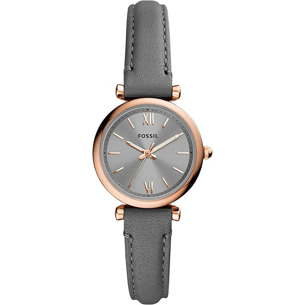 Fossil Women's Carlie Mini Quartz Stainless Steel and Leather Watch | Multiple Colors