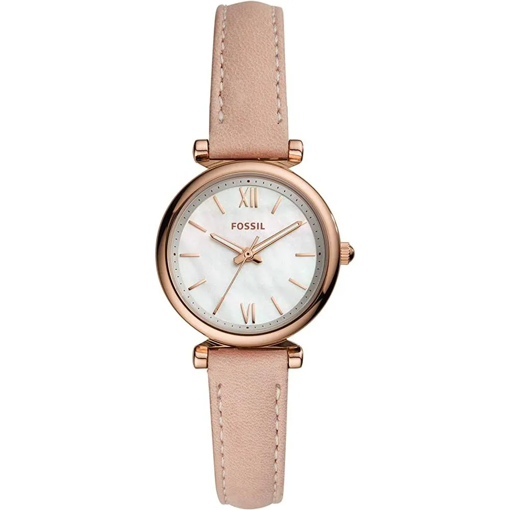 Fossil Women's Carlie Mini Quartz Stainless Steel and Leather Watch | Multiple Colors