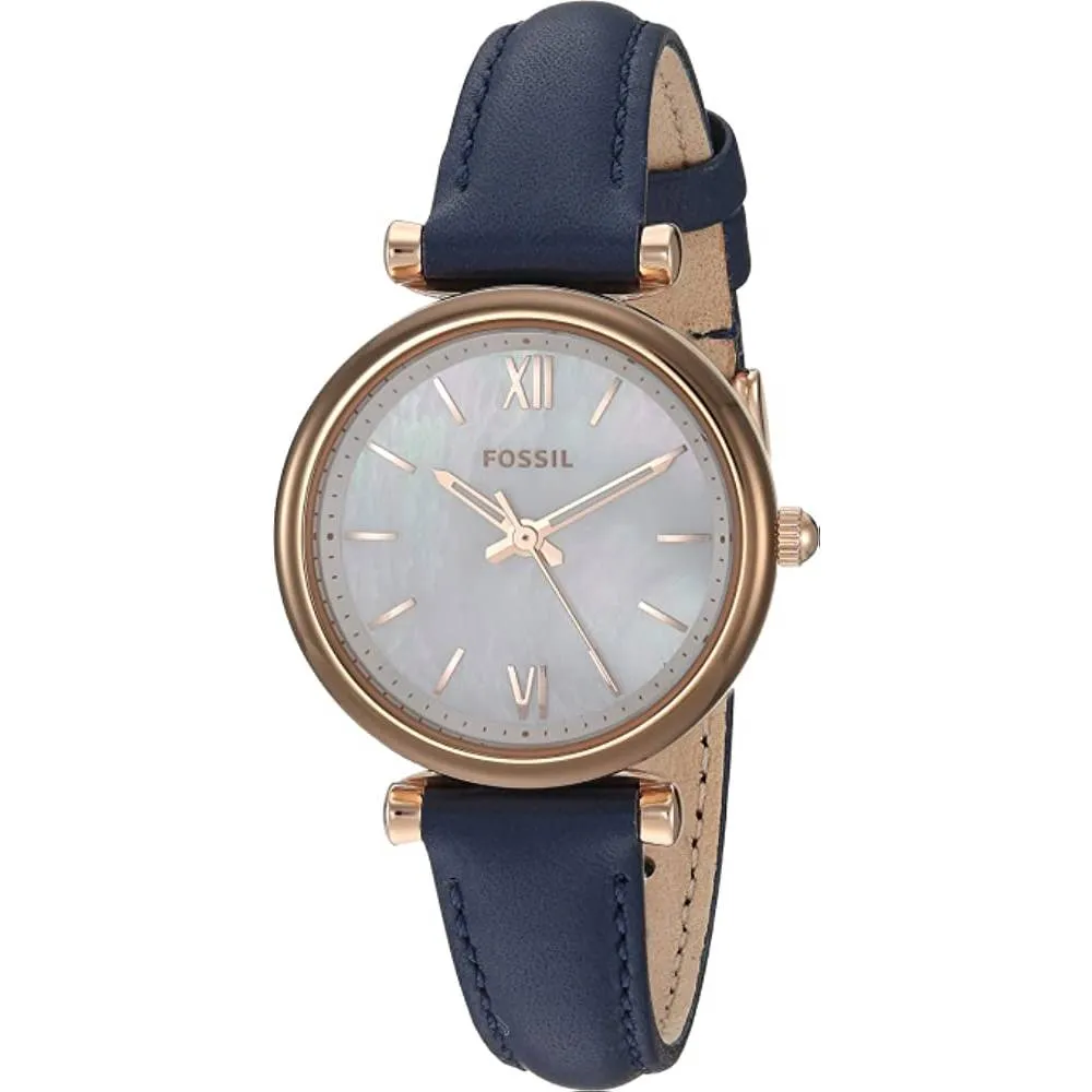 Fossil Women's Carlie Mini Quartz Stainless Steel and Leather Watch | Multiple Colors