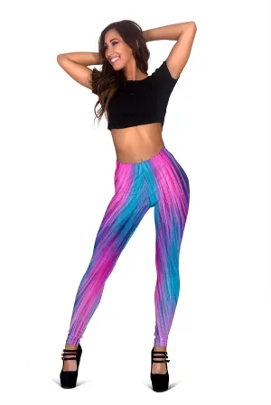 Furry Pink Blue Women's Leggings