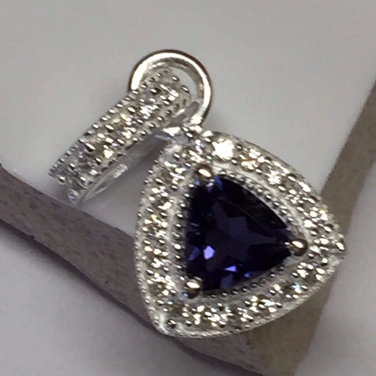 Genuine Iolite 925 Solid Sterling Silver Pendant 15mm