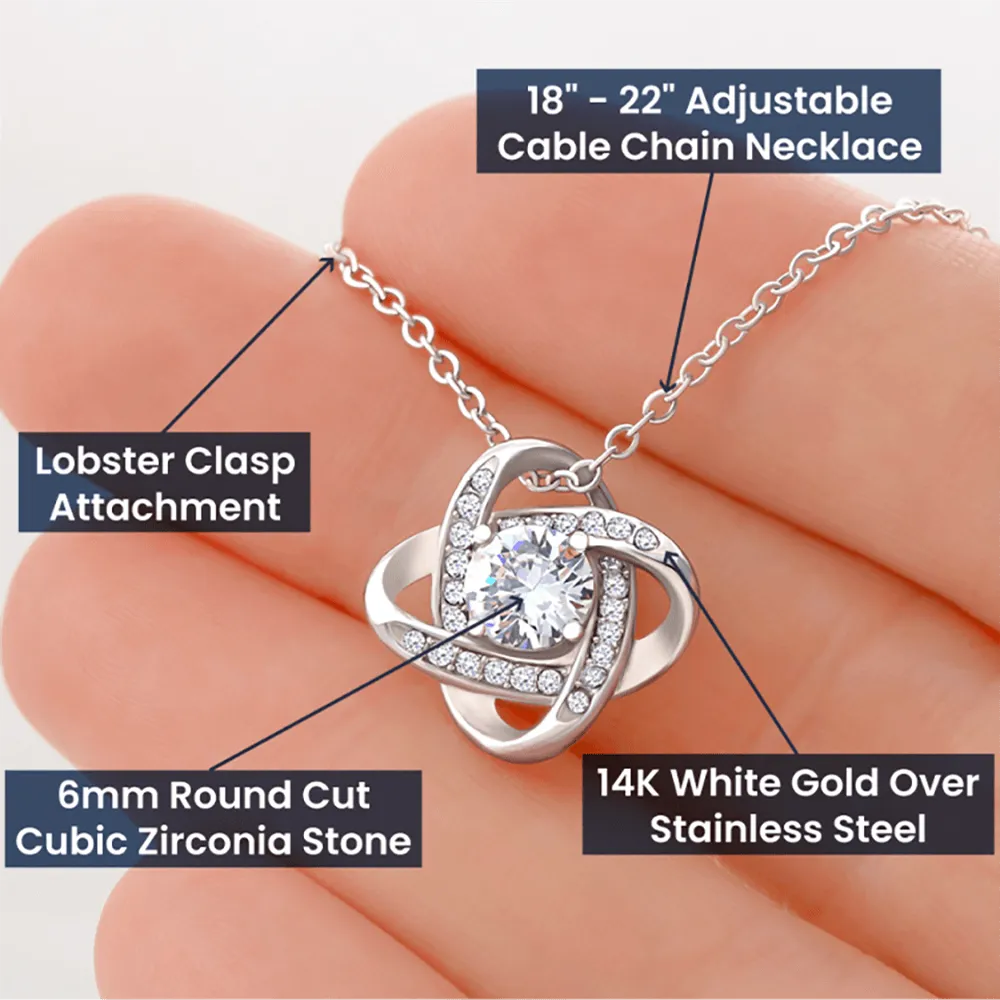 Gift For Caregiver - We Are So Grateful Message Card Love Knot Necklace