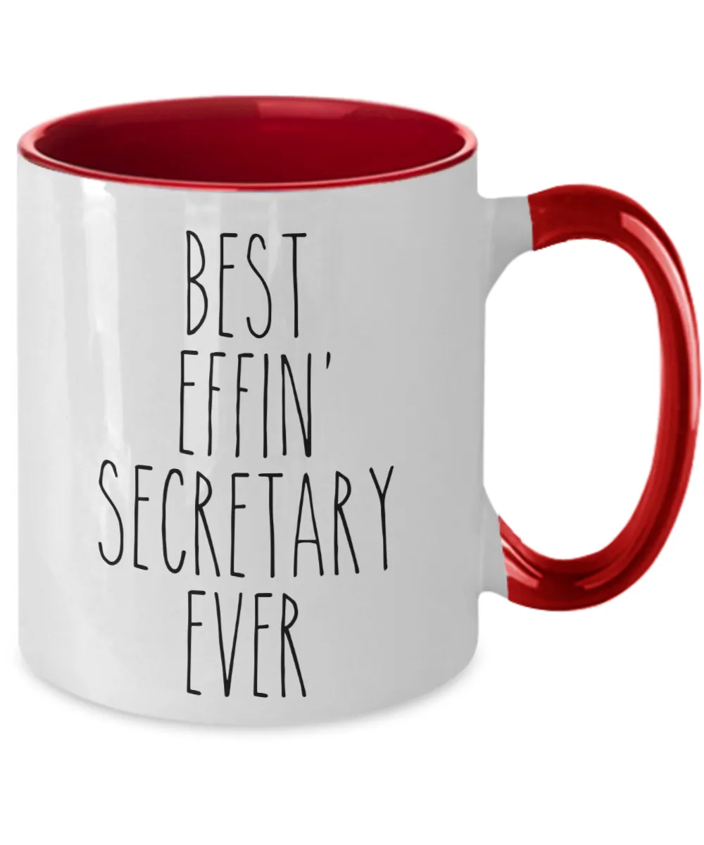 Gift For Secretary Best Effin' Secretary Ever Mug Two-Tone Coffee Cup Funny Coworker Gifts