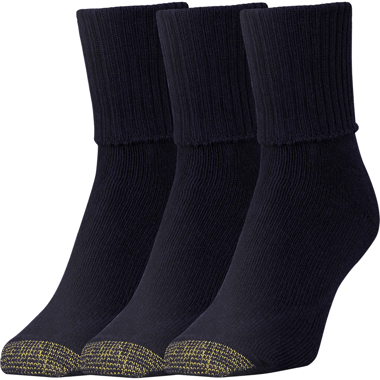 Gold Toe Womens Bermuda Turn Cuff 3-Pack Socks