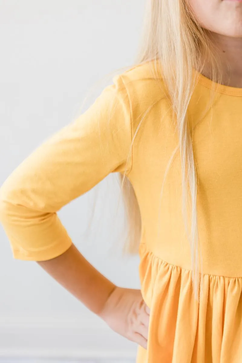 GOLDEN YELLOW TWIRL DRESS