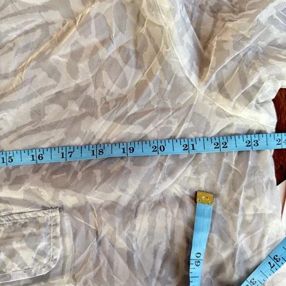 Good American Icy Leopard Print Windbreaker Jacket Sz 4 (Womens XL) White Sheer