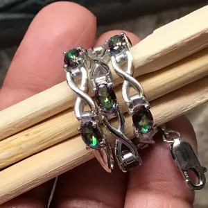 Gorgeous 10ct Mystic Topaz 925 Solid Sterling Silver Bracelet 7"