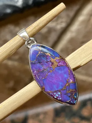 Gorgeous Purple Mohave Turquoise 925 Solid Sterling Silver Pendant 40mm