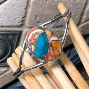Gorgeous Spiny Oyster Arizona Turquoise 925 Solid Sterling Silver Cuff Bracelet