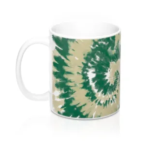 Green & Gold Tie Dye Coffee Mug