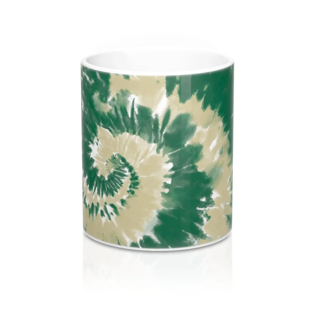 Green & Gold Tie Dye Coffee Mug