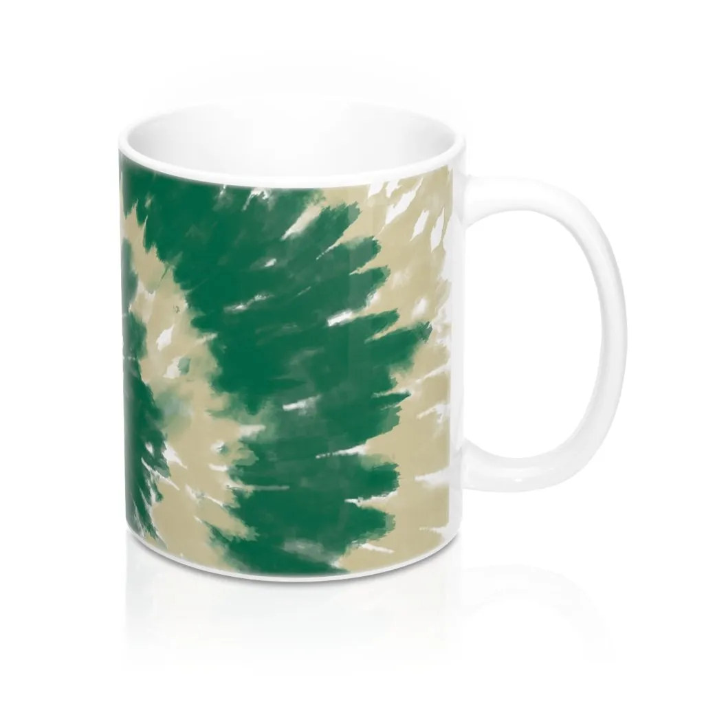 Green & Gold Tie Dye Coffee Mug