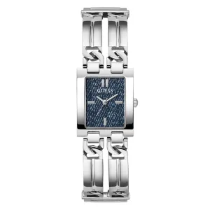 Guess Trend Mod Id Trend Silver-Tone Blue Denim Women's Watch GW0807L1