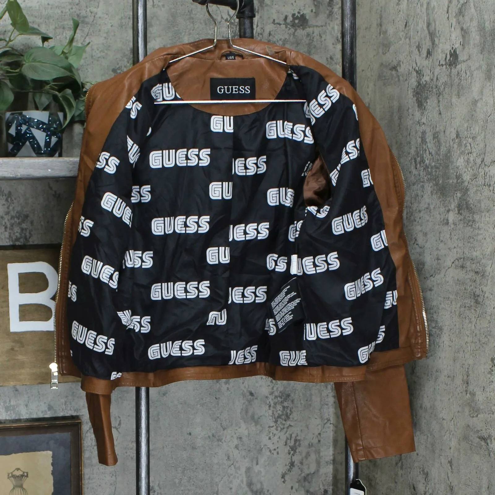 GUESS Women's Faux Leather Moto Jacket