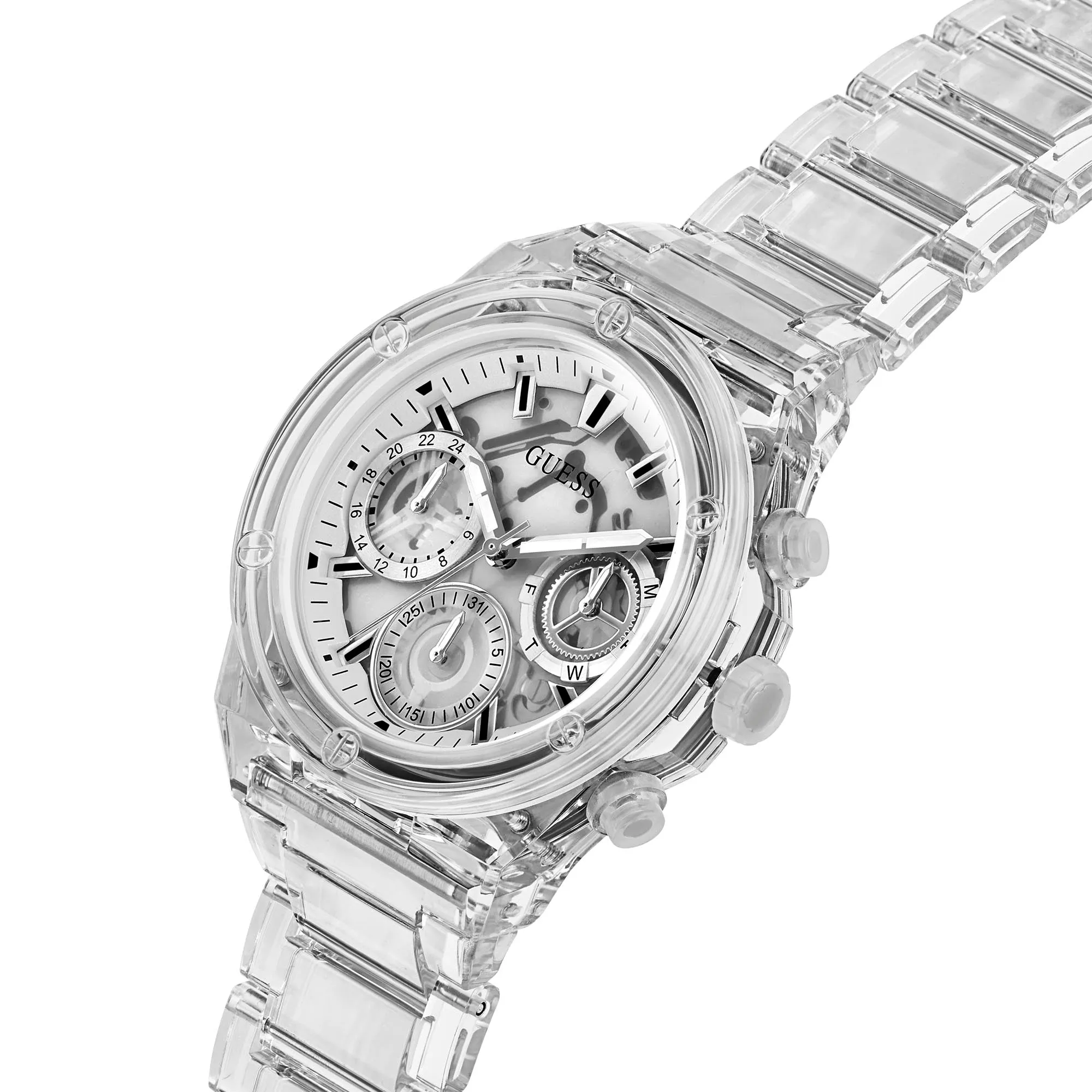Guess Women's Watch Clear Tone Case Quartz