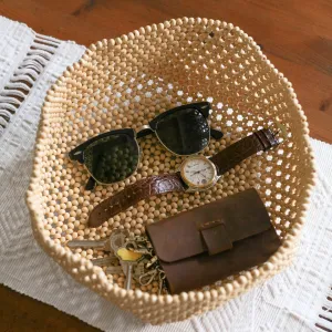 HABI Multipurpose Beaded Basket Tray