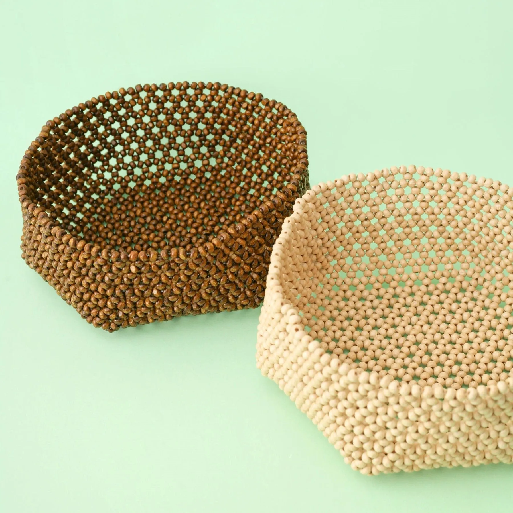 HABI Multipurpose Beaded Basket Tray