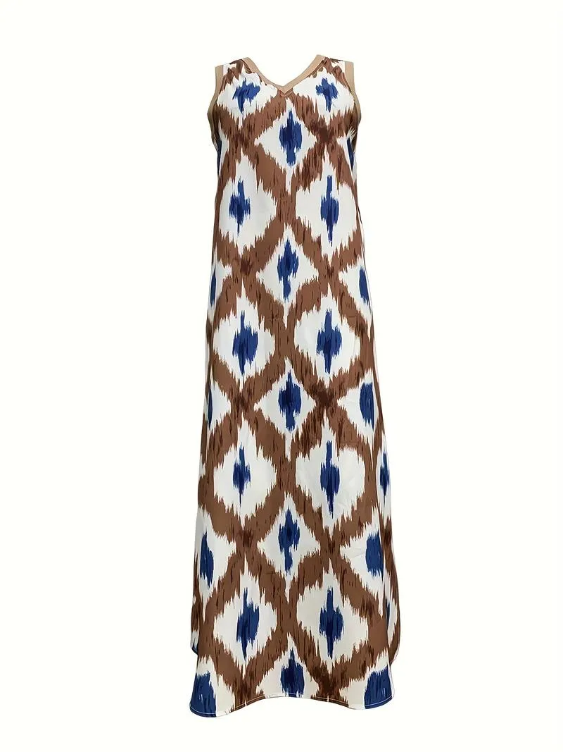 Hadassa® | Ikat Print Sleeveless Dress