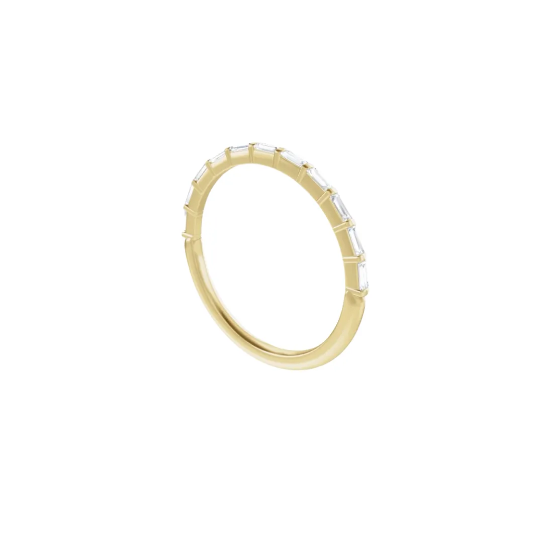 Half Diamond Baguette Band