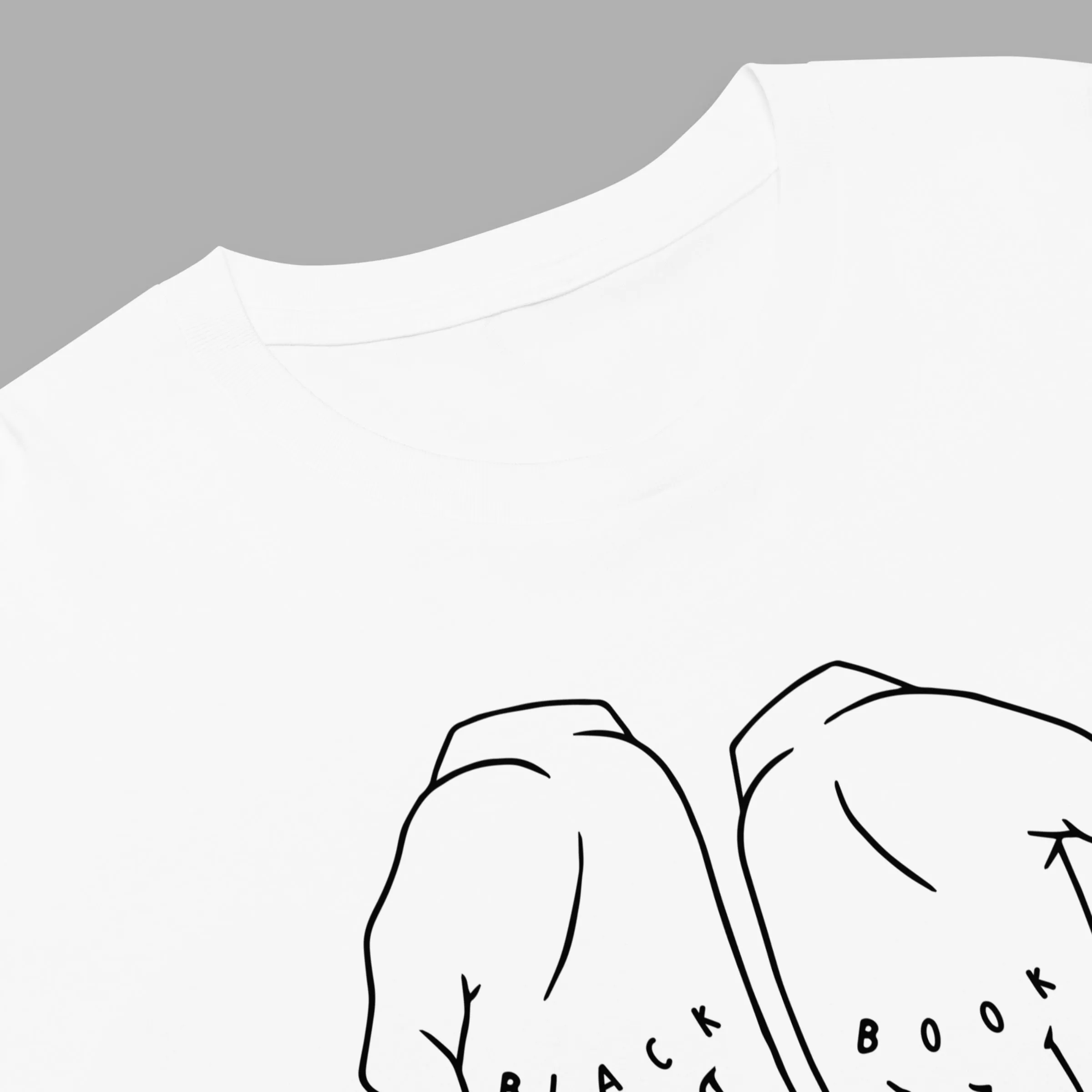 HANDS WOMENS CROP TOP - WHITE / BLACK