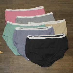Hanes Women's 6pk Cotton Ribbed Heather Briefs P940RH Colors May Vary 9