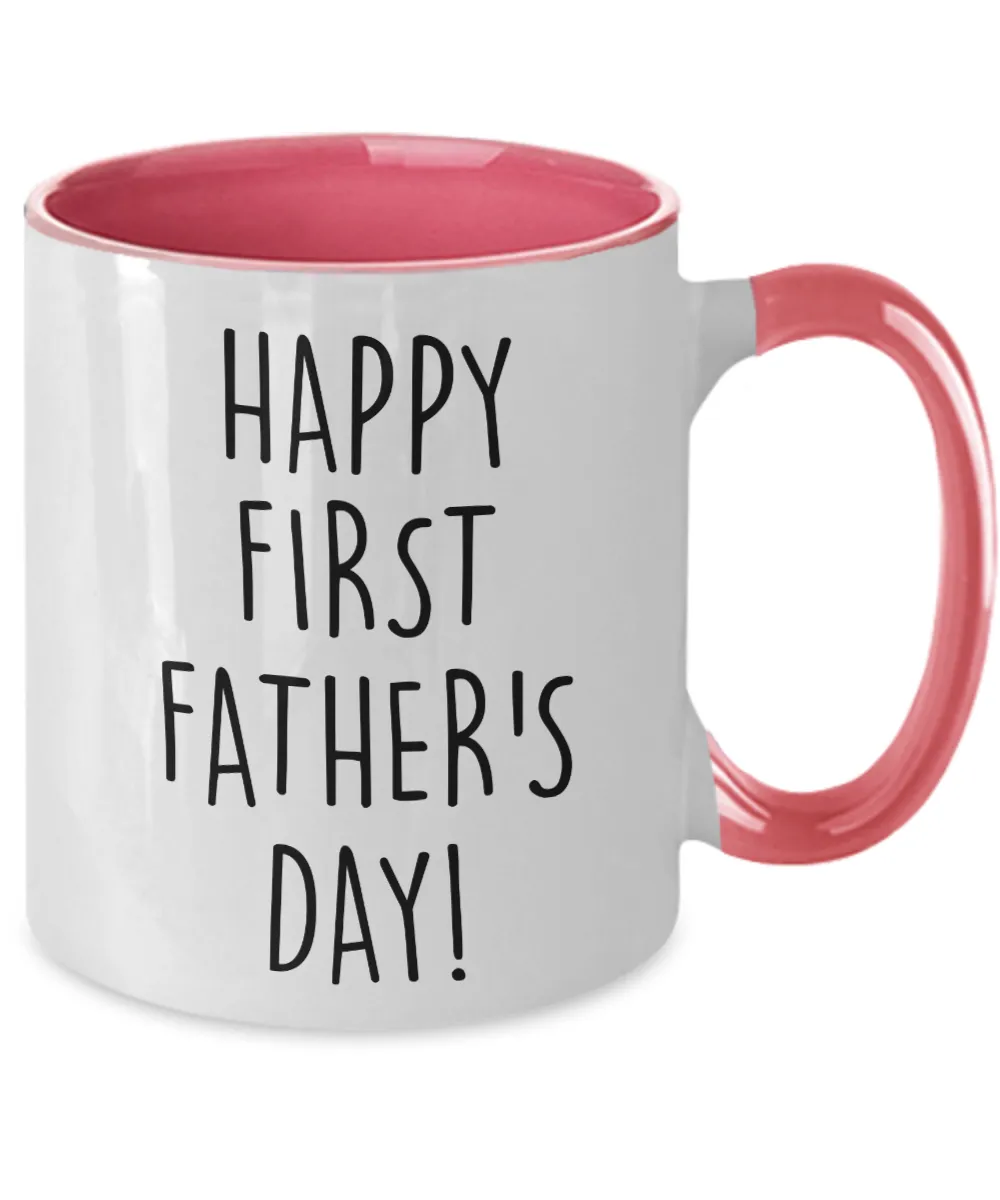 Happy First Father's Day Two-Tone Mug Coffee Cup Funny Gift