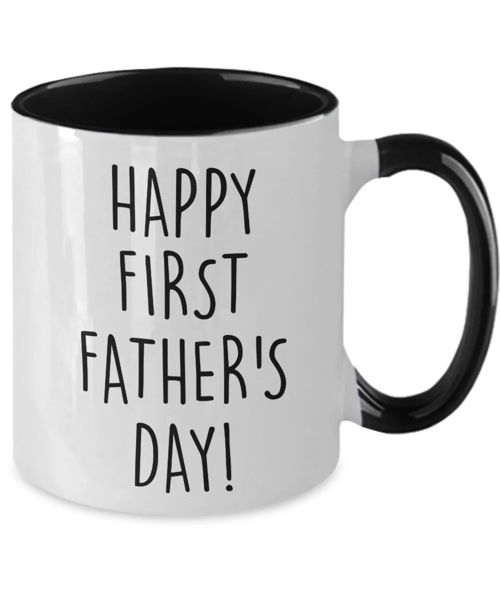 Happy First Father's Day Two-Tone Mug Coffee Cup Funny Gift