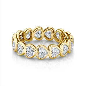 Heart Diamond Bezel Eternity Band