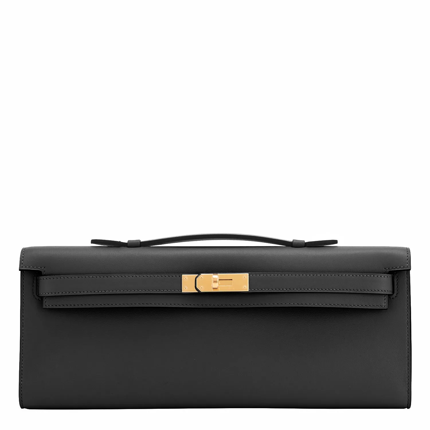 Hermes Black Kelly Cut Swift Gold Hardware