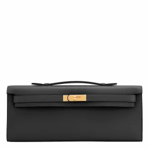 Hermes Black Kelly Cut Swift Gold Hardware