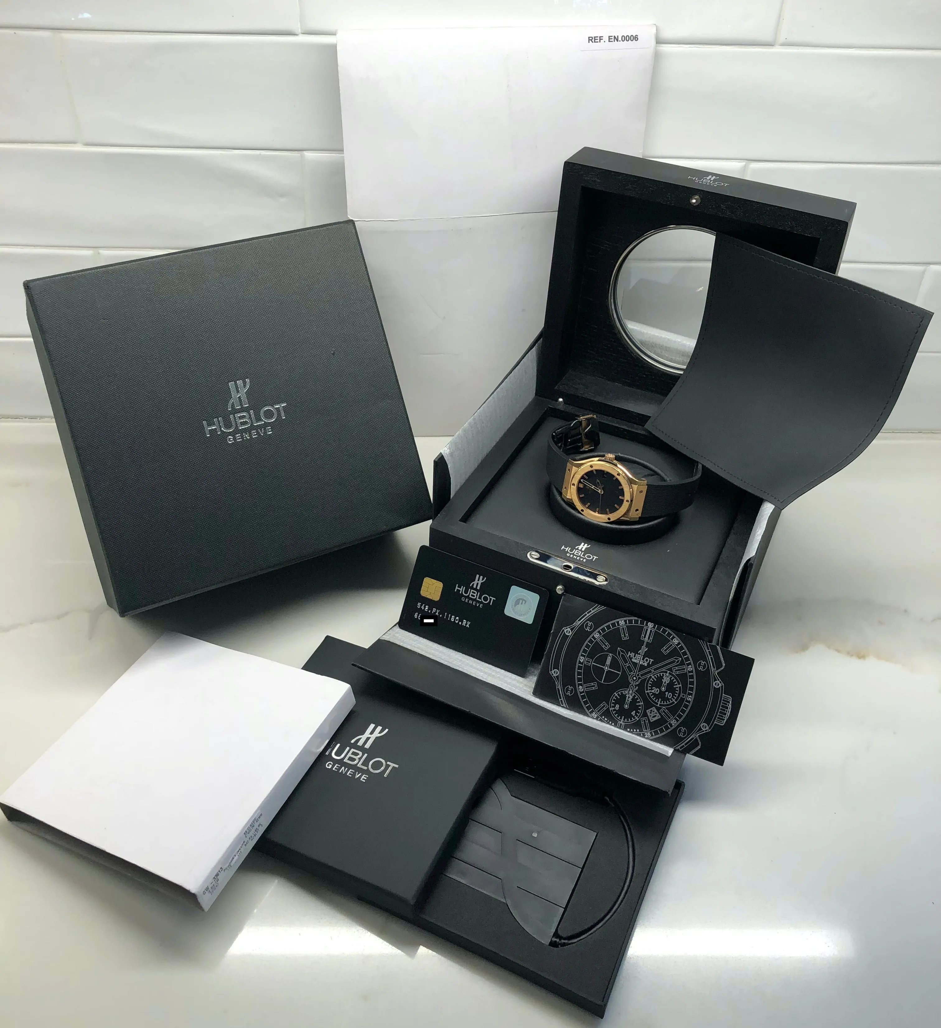 Hublot Classic Fusion 542.PX.1180.RX 18K Rose Gold Rubber 42mm Automatic Wristwatch with Box and Papers