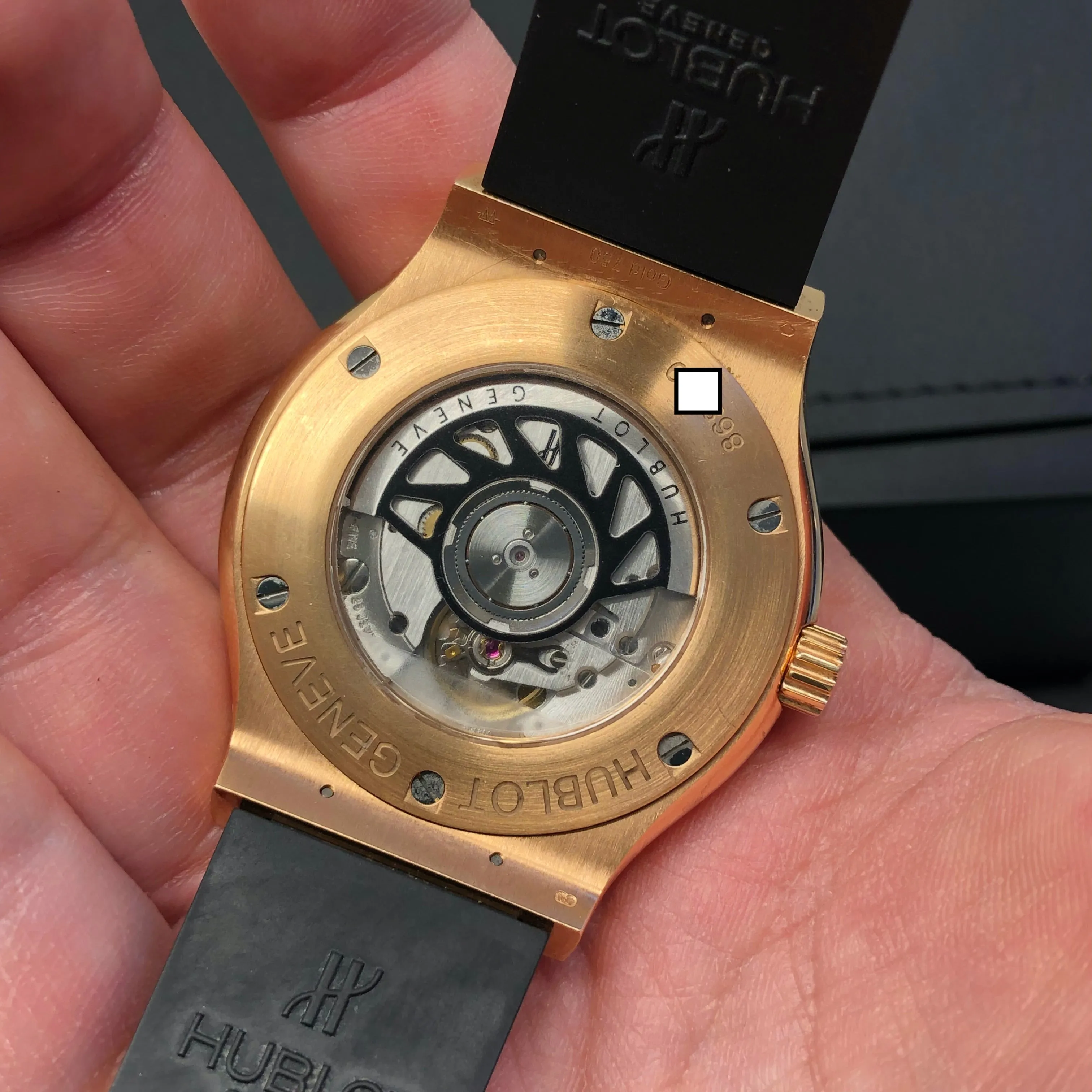 Hublot Classic Fusion 542.PX.1180.RX 18K Rose Gold Rubber 42mm Automatic Wristwatch with Box and Papers