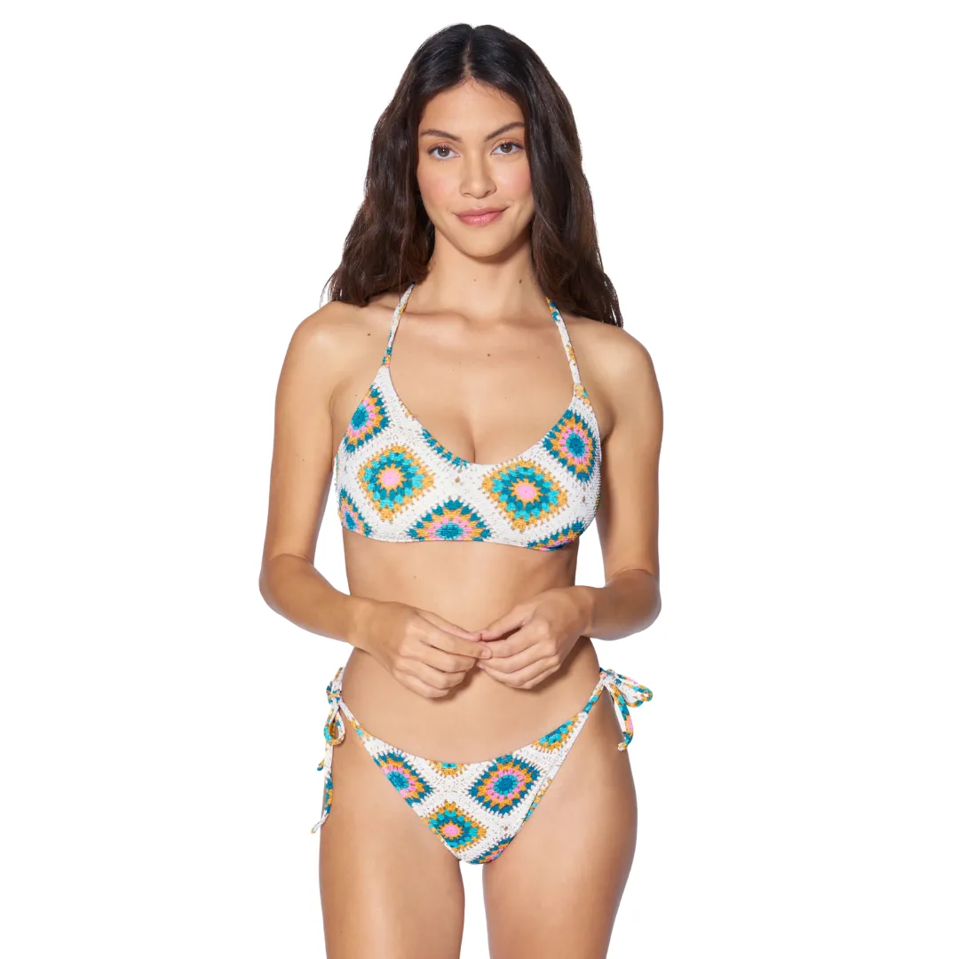 Hurley Women's Crochet Diamonds Moderate Tie Side Bottom