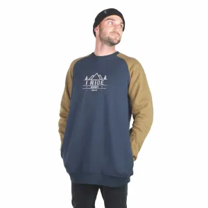 I Ride Sideways Wanaka DWR Shred Fit Crew Mens Navy / Olive