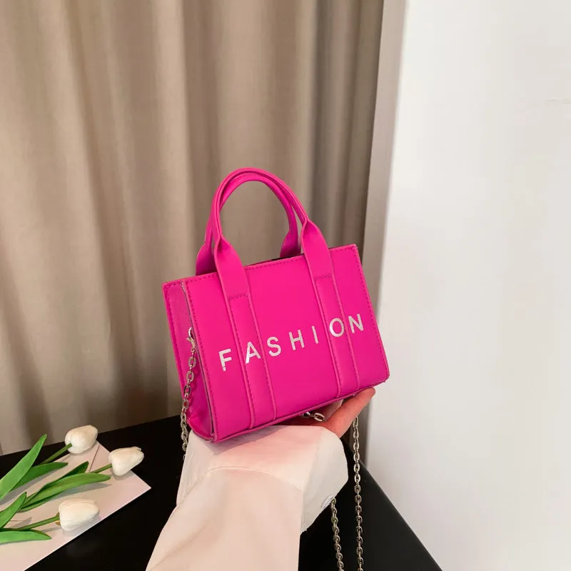 insNew2023Mini Fashion English Letters Korean Style Women's Children's Portable Hand-Carrying Crossbody Bag Women's Bag