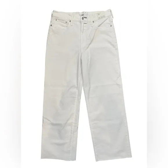 J Crew Women’s Slim Wide-Leg Jean Size 28 White Wash Denim