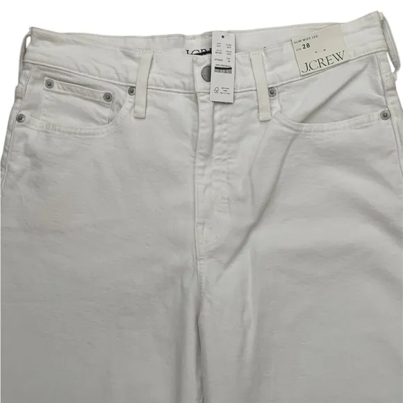 J Crew Women’s Slim Wide-Leg Jean Size 28 White Wash Denim