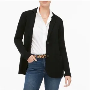 J Crew 2 Button Black Women's Sweater Blazer Size XXL