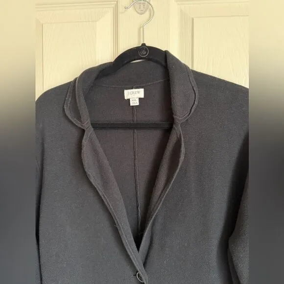 J Crew 2 Button Black Women's Sweater Blazer Size XXL