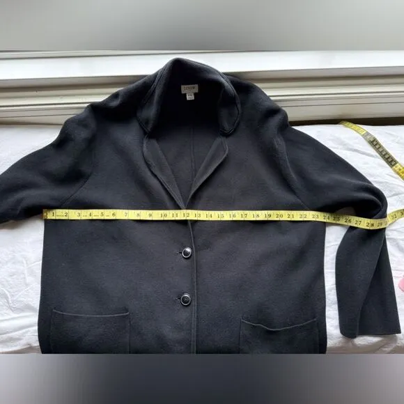 J Crew 2 Button Black Women's Sweater Blazer Size XXL