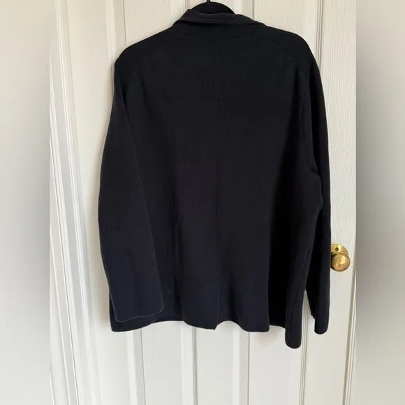 J Crew 2 Button Black Women's Sweater Blazer Size XXL