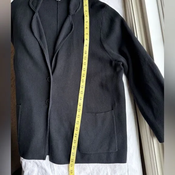 J Crew 2 Button Black Women's Sweater Blazer Size XXL