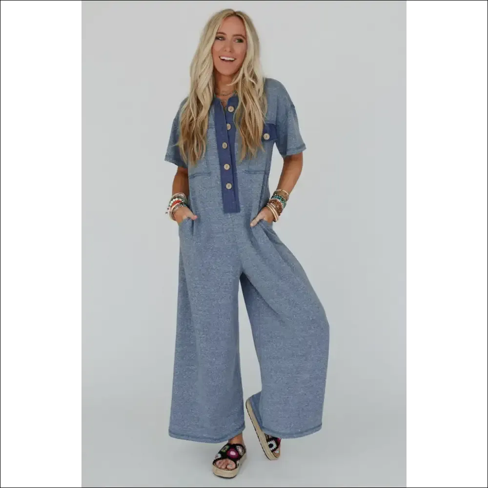 Jet Stream Patchwork Pocket Jumpsuit
