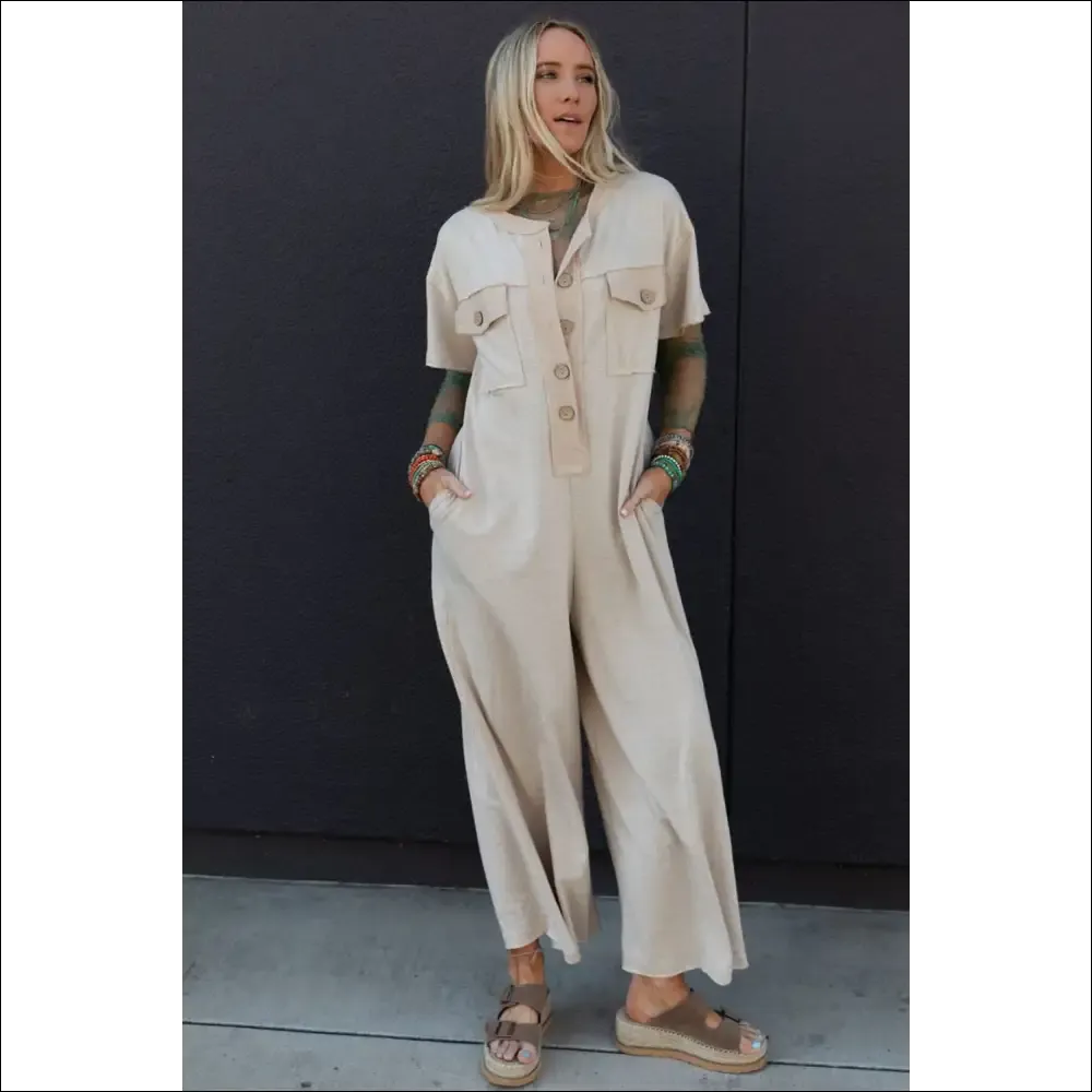 Jet Stream Patchwork Pocket Jumpsuit