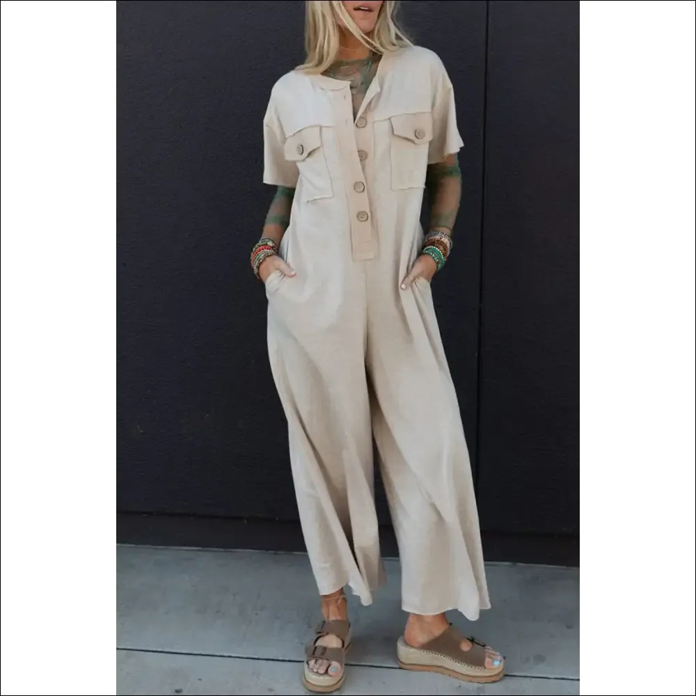 Jet Stream Patchwork Pocket Jumpsuit
