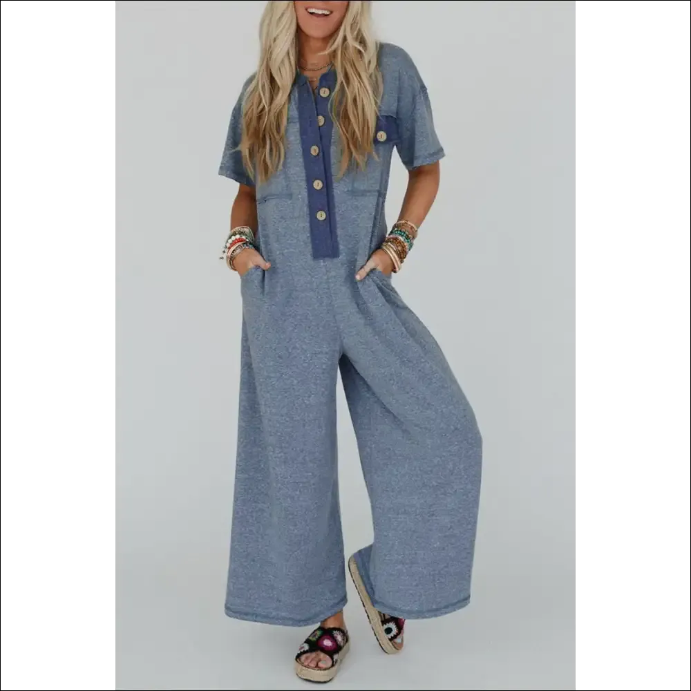 Jet Stream Patchwork Pocket Jumpsuit
