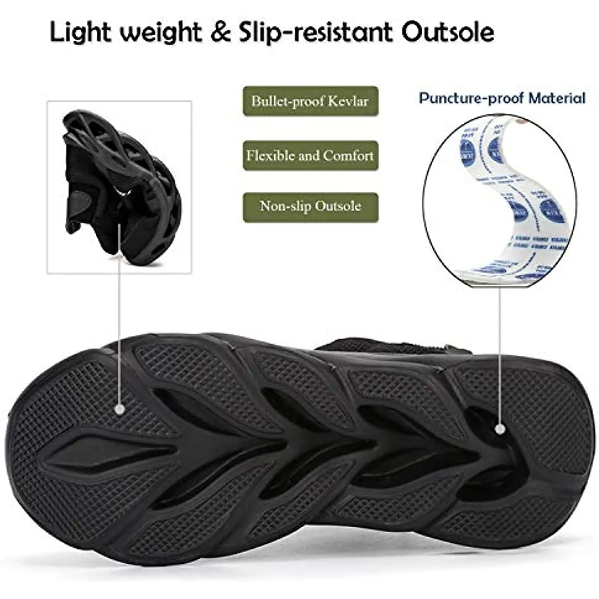 JIEFU Work Safety Boots Breathable Lightweight Reliable Durable Steel Toe Industrial Construction Shoes