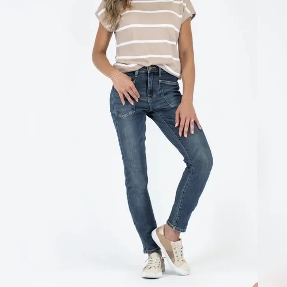 Judy Blue HR Vintage Wash Pocket Relaxed Jeans Slim Straight Skinny Various NEW