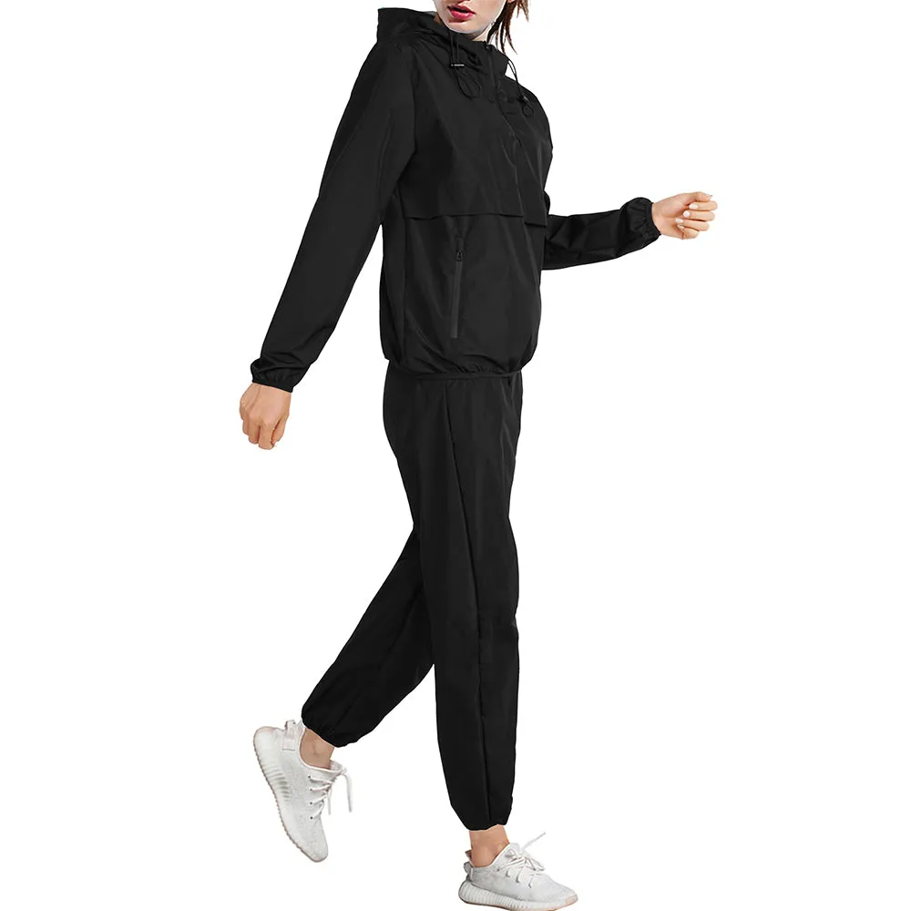 Junlan Women Hooded Sweat Hot Sauna Jacket